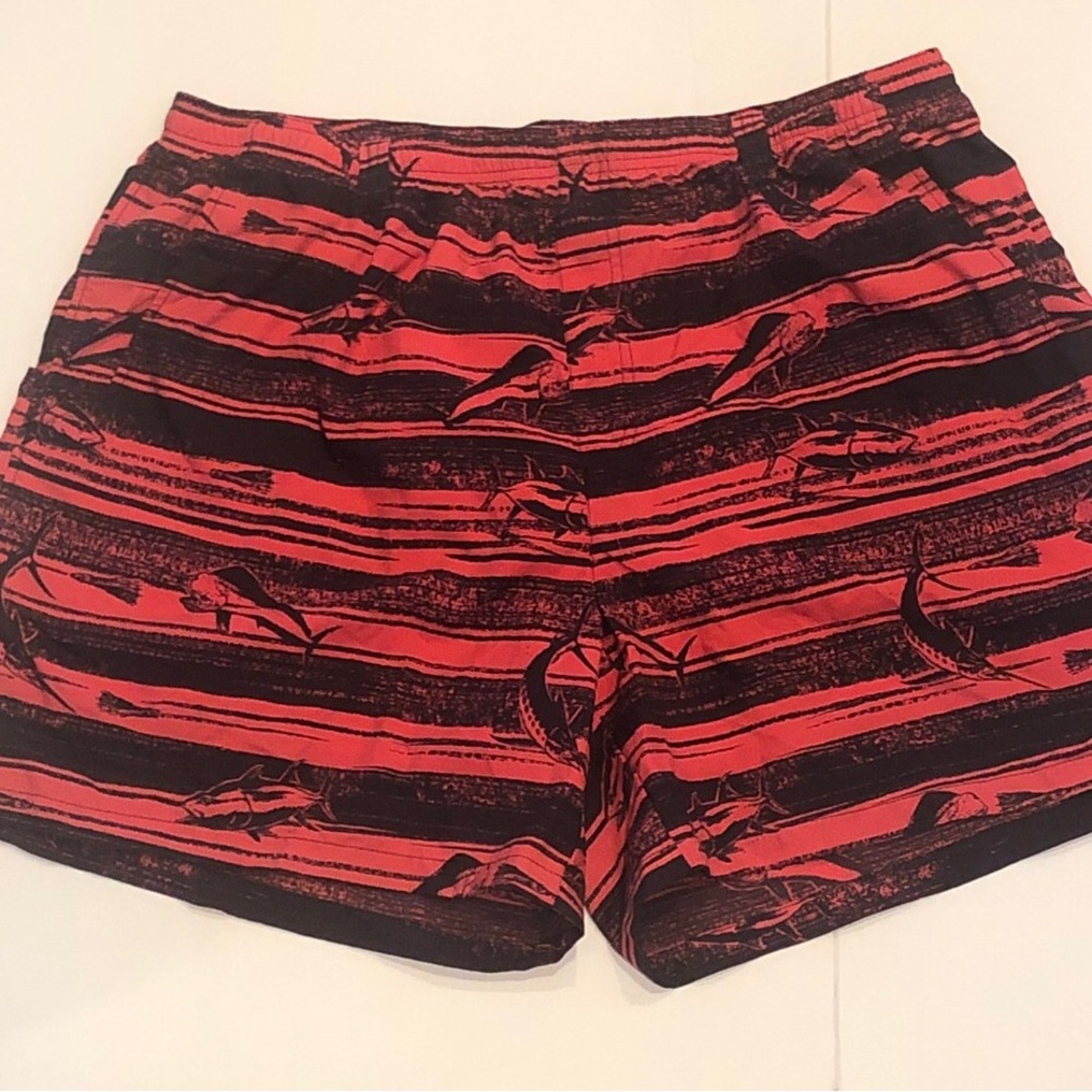 Columbia Swim Trunks Mens XXL Red‎ Blue PFG Omni Shade Fish Print Beach